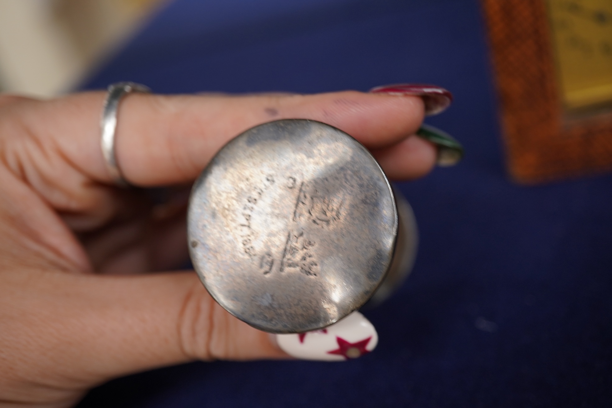 A miniature cased carriage timepiece, with key, 8.5cm high